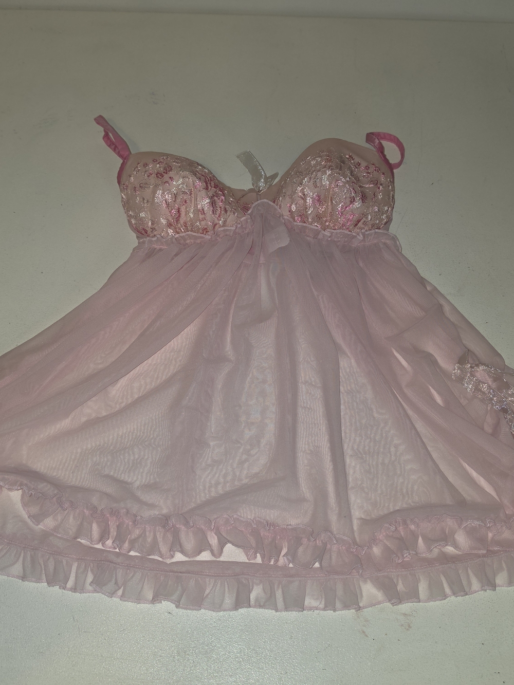 Victoria's Secret Pink Lace & Mesh Babydoll Chemise
